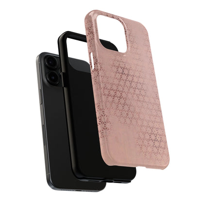 Taisho Era Pink Asanoha Phone Case | 1926 Japanese Chiyogami Art | Hemp Leaf Pattern