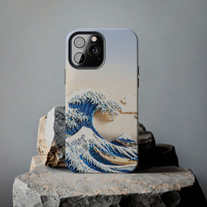 Japanese Great Wave Morning Glow Phone Case | Hokusai 3D Art | Edo Era Masterpiece