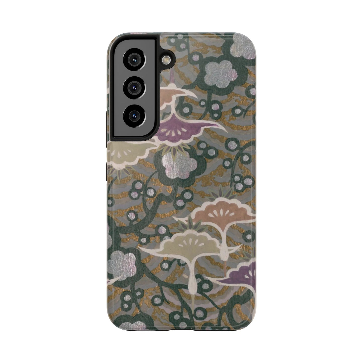 Meiji Era Dancing Cranes & Plum Phone Case | 1901 Zuan Hyakushu | Gold & Silver Japanese Art