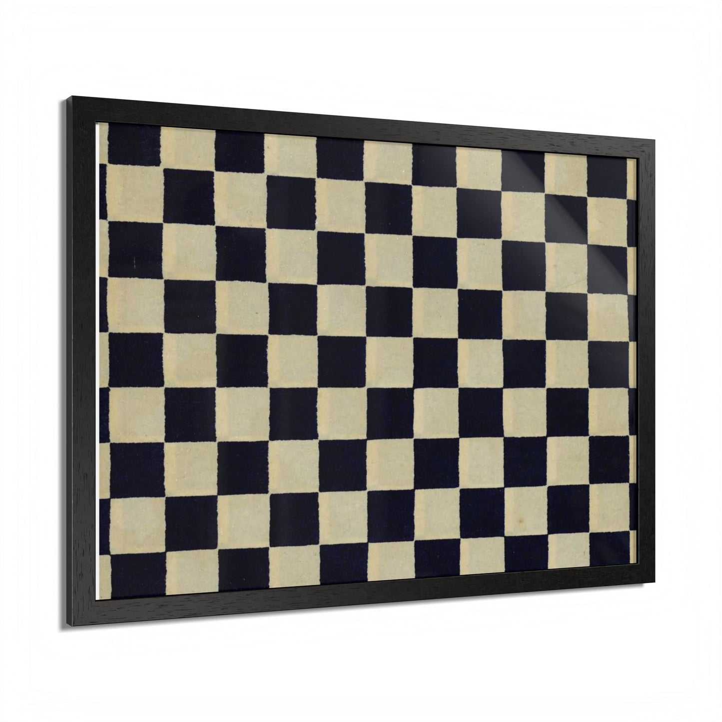 Taisho Era Ichimatsu Checkerboard Framed Poster - 1926 Japanese Chiyogami Wall Art