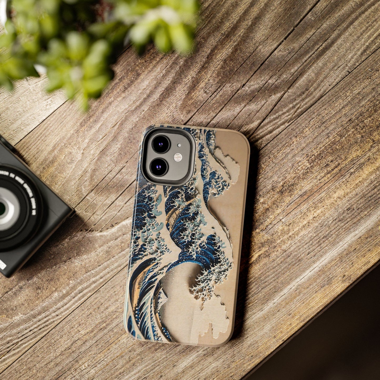 Great Wave 3D Shadow Relief Tough Phone Case – Hokusai Japanese Art