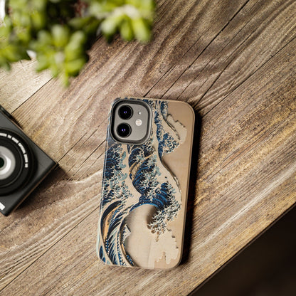Great Wave 3D Shadow Relief Tough Phone Case – Hokusai Japanese Art