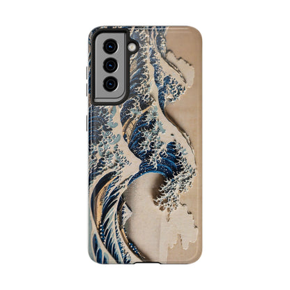 Great Wave 3D Shadow Relief Tough Phone Case – Hokusai Japanese Art