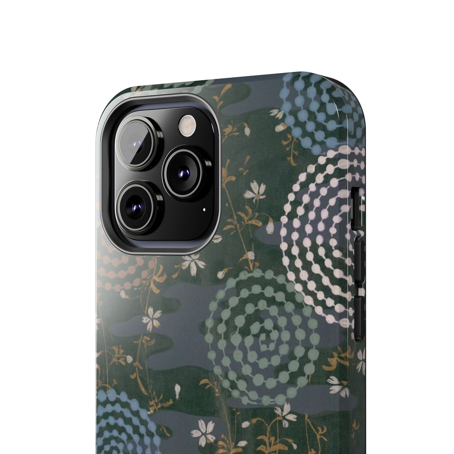 Meiji Era Uzumaki Spiral Phone Case | 1901 Zuan Hyakushu | Tokiwa Green Japanese Art