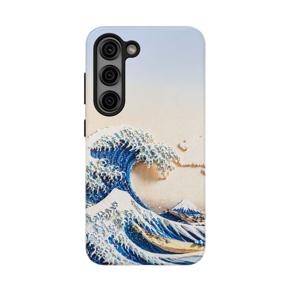 Japanese Great Wave Morning Glow Phone Case | Hokusai 3D Art | Edo Era Masterpiece