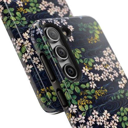 Sakura River Night Phone Case – Japanese Chiyogami Inspired Design