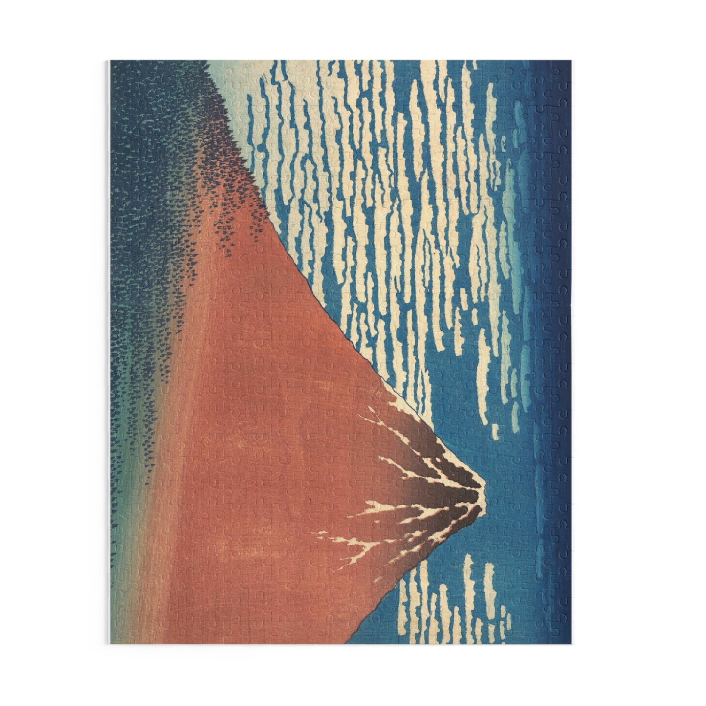 Hokusai "Red Fuji" Jigsaw Puzzle | Japanese Ukiyo-e Art Gift | 120/252/500 Pieces