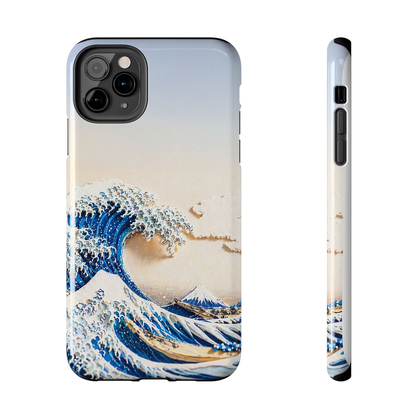 Japanese Great Wave Morning Glow Phone Case | Hokusai 3D Art | Edo Era Masterpiece