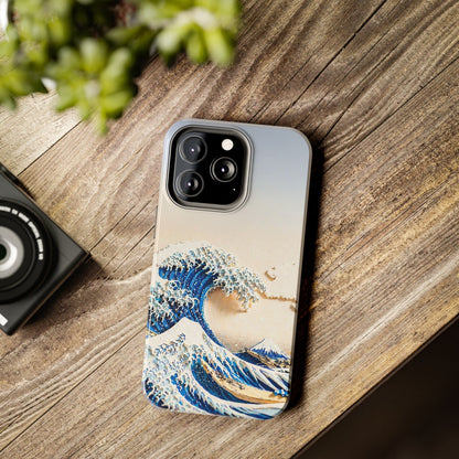 Japanese Great Wave Morning Glow Phone Case | Hokusai 3D Art | Edo Era Masterpiece
