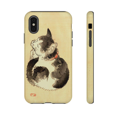 Sleeping Cat iPhone Case | Meiji Era Japanese Ink Painting | Ukiyo-e Art Phone Case | Vintage Japan Cat Gift