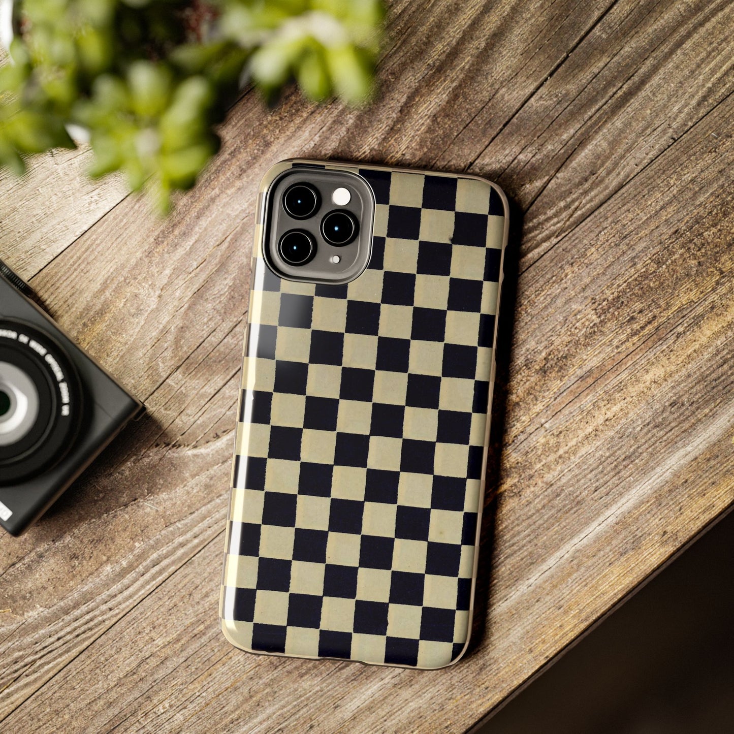 Ichimatsu Check Phone Case | Japanese Chiyogami Art | Taisho Modern Design 1926