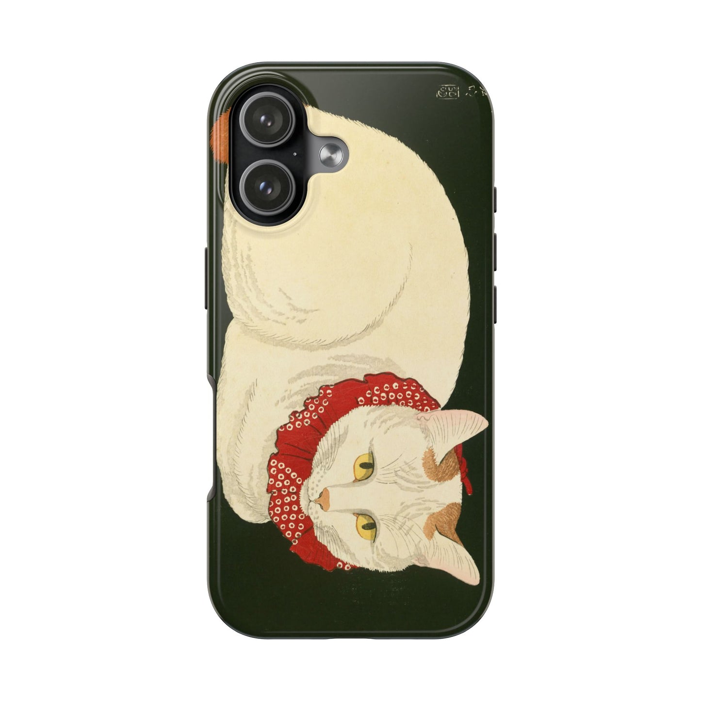 Taisho Era Lucky White Cat Phone Case | 1921 Japanese Woodblock Art | Zen Cat Design