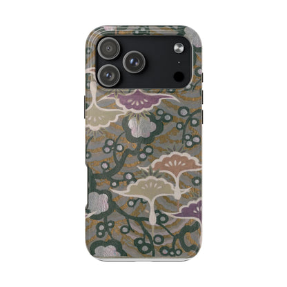 Meiji Era Dancing Cranes & Plum Phone Case | 1901 Zuan Hyakushu | Gold & Silver Japanese Art