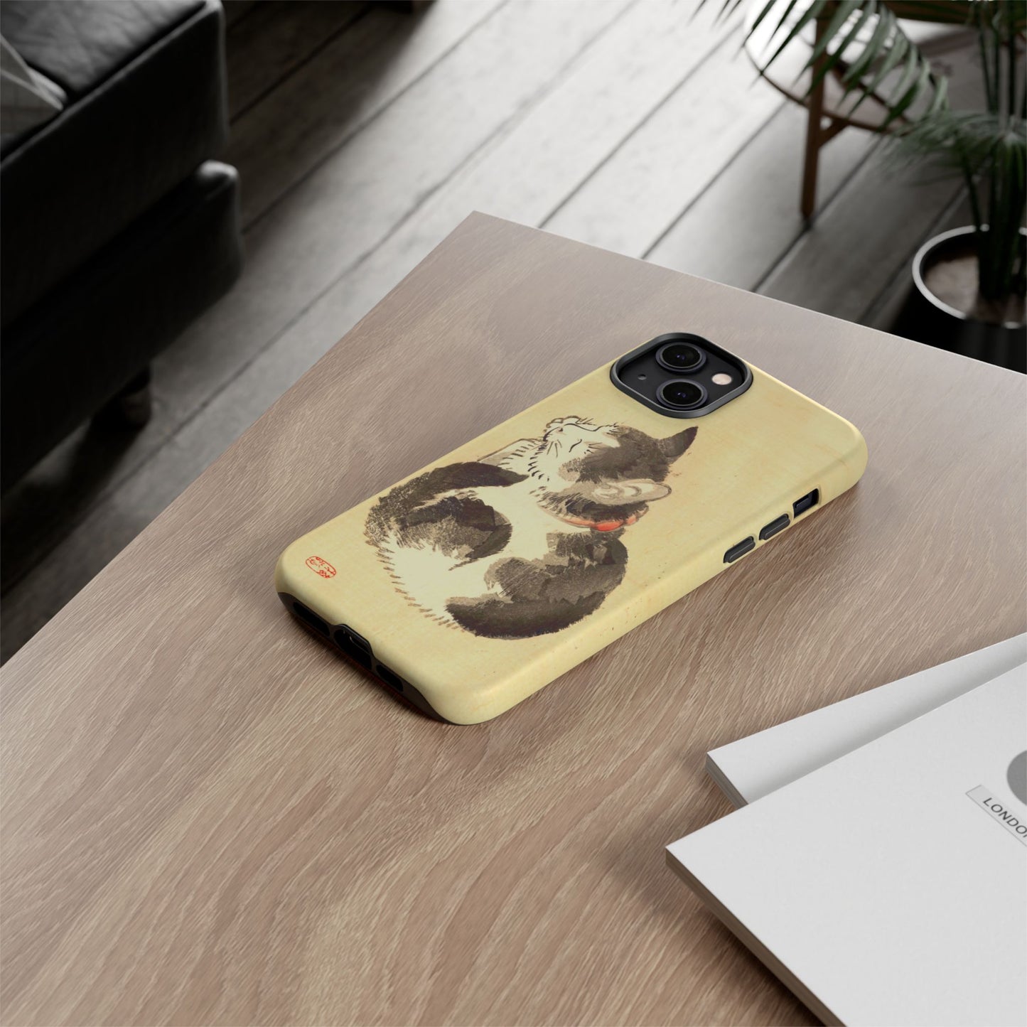 Sleeping Cat iPhone Case | Meiji Era Japanese Ink Painting | Ukiyo-e Art Phone Case | Vintage Japan Cat Gift
