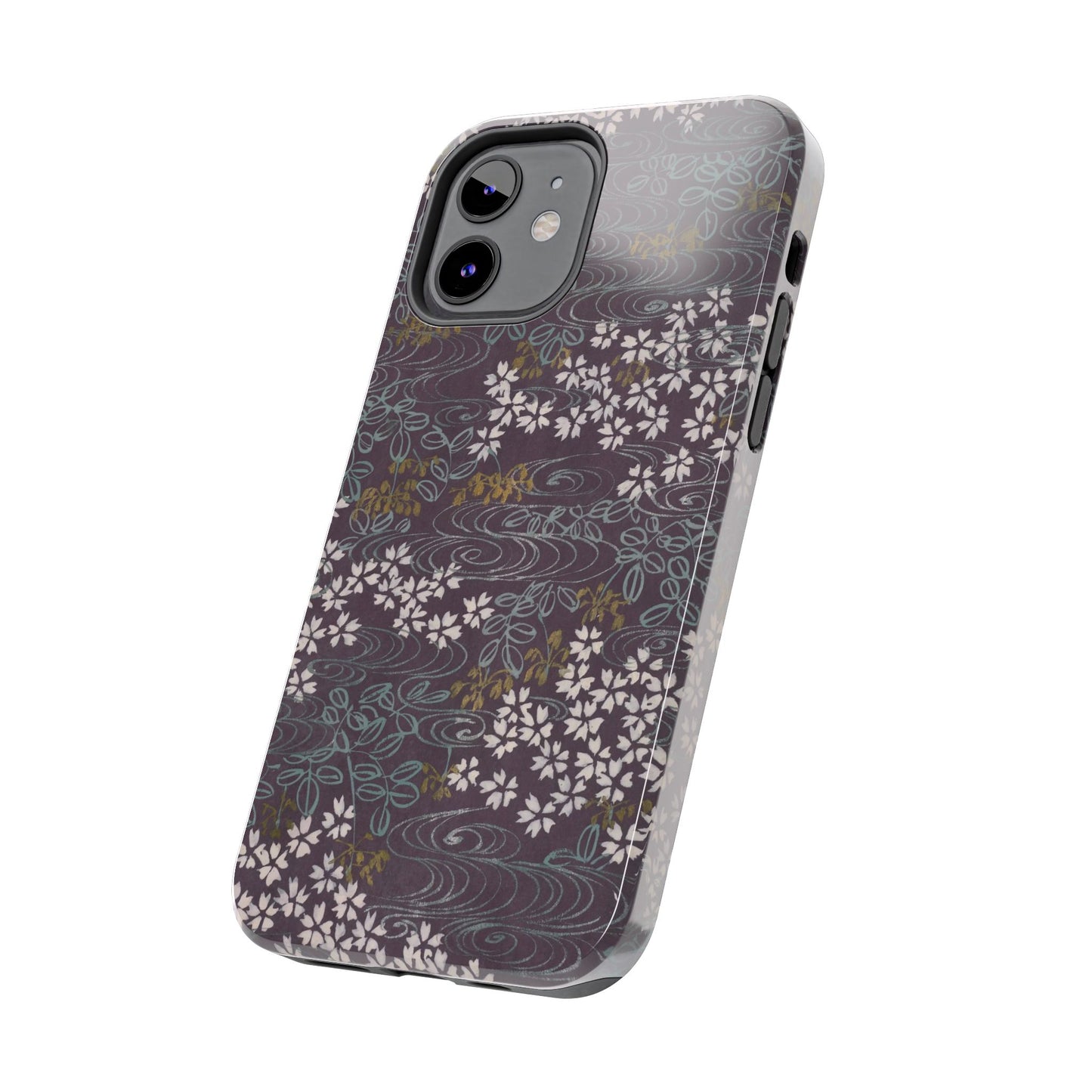 Meiji Era Sakura River Phone Case | 1901 Zuan Hyakushu | Wisteria Purple Japanese Art