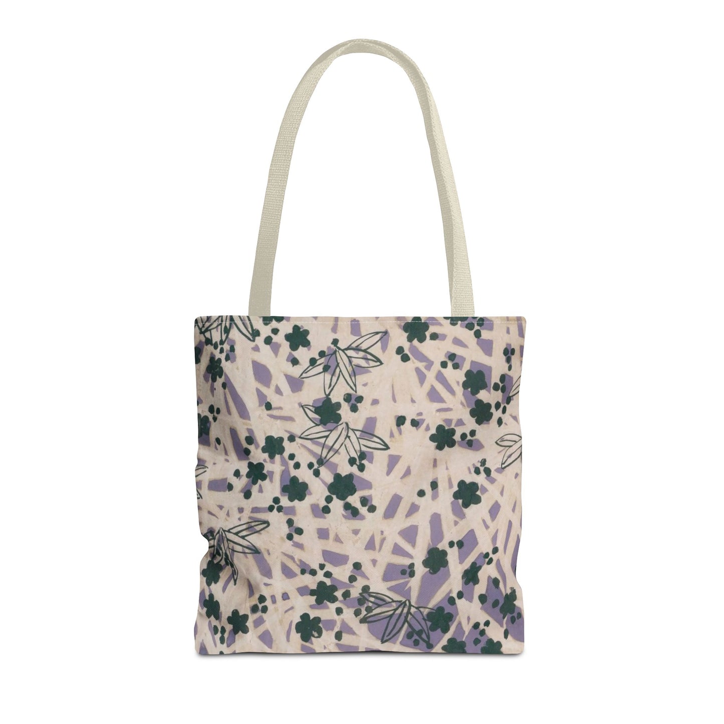Meiji Era Bamboo & Flower Tote Bag | 1901 Zuan Hyakushu | Purple & Green Japanese Art