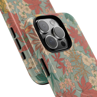 Meiji Era Maple & Autumn Bloom Phone Case | "Chiyogami Mihon" Japanese Archive Art