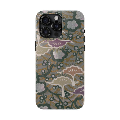 Meiji Era Dancing Cranes & Plum Phone Case | 1901 Zuan Hyakushu | Gold & Silver Japanese Art