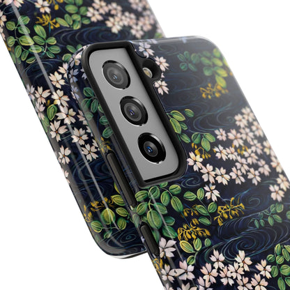 Sakura River Night Phone Case – Japanese Chiyogami Inspired Design