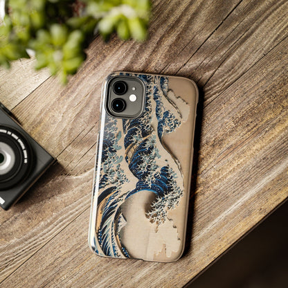 Great Wave 3D Shadow Relief Tough Phone Case – Hokusai Japanese Art