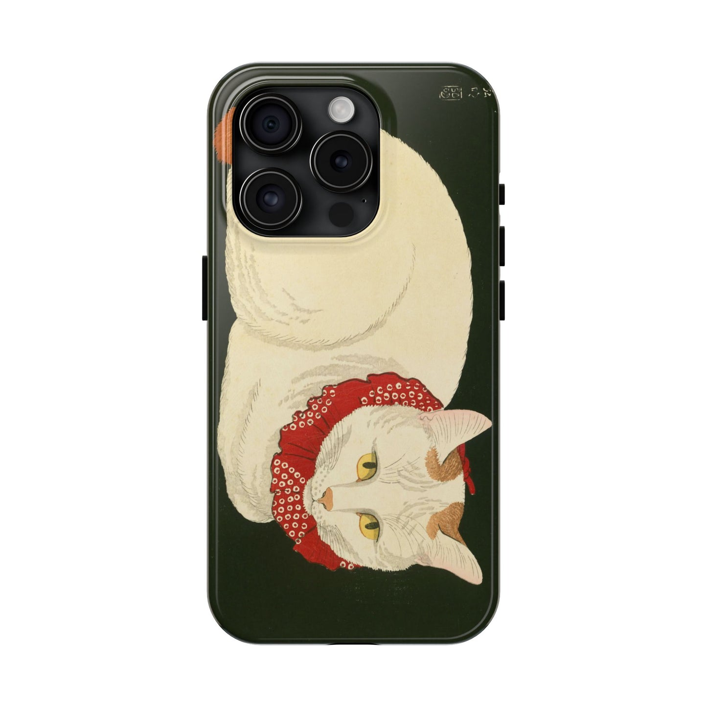 Taisho Era Lucky White Cat Phone Case | 1921 Japanese Woodblock Art | Zen Cat Design