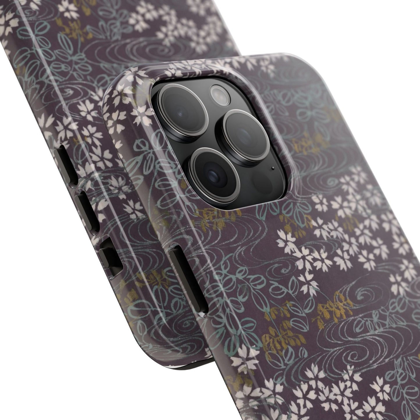 Meiji Era Sakura River Phone Case | 1901 Zuan Hyakushu | Wisteria Purple Japanese Art