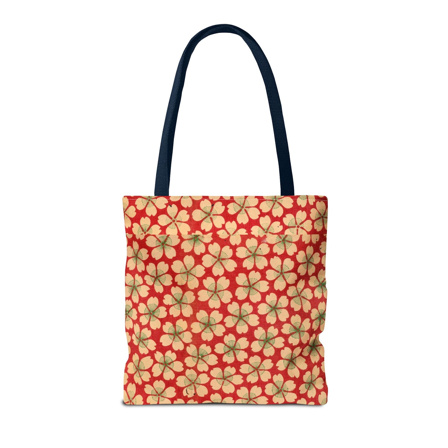 Meiji Era Sakura Blossom Tote Bag | "Chiyogami Mihon" Japanese Archive Art | Red & White Floral