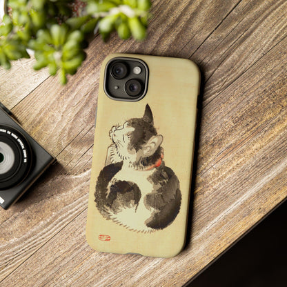Sleeping Cat iPhone Case | Meiji Era Japanese Ink Painting | Ukiyo-e Art Phone Case | Vintage Japan Cat Gift
