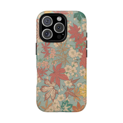 Meiji Era Maple & Autumn Bloom Phone Case | "Chiyogami Mihon" Japanese Archive Art