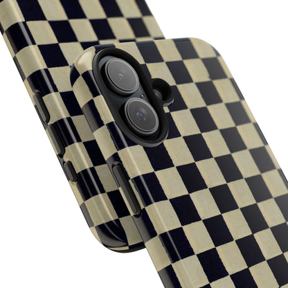Ichimatsu Check Phone Case | Japanese Chiyogami Art | Taisho Modern Design 1926