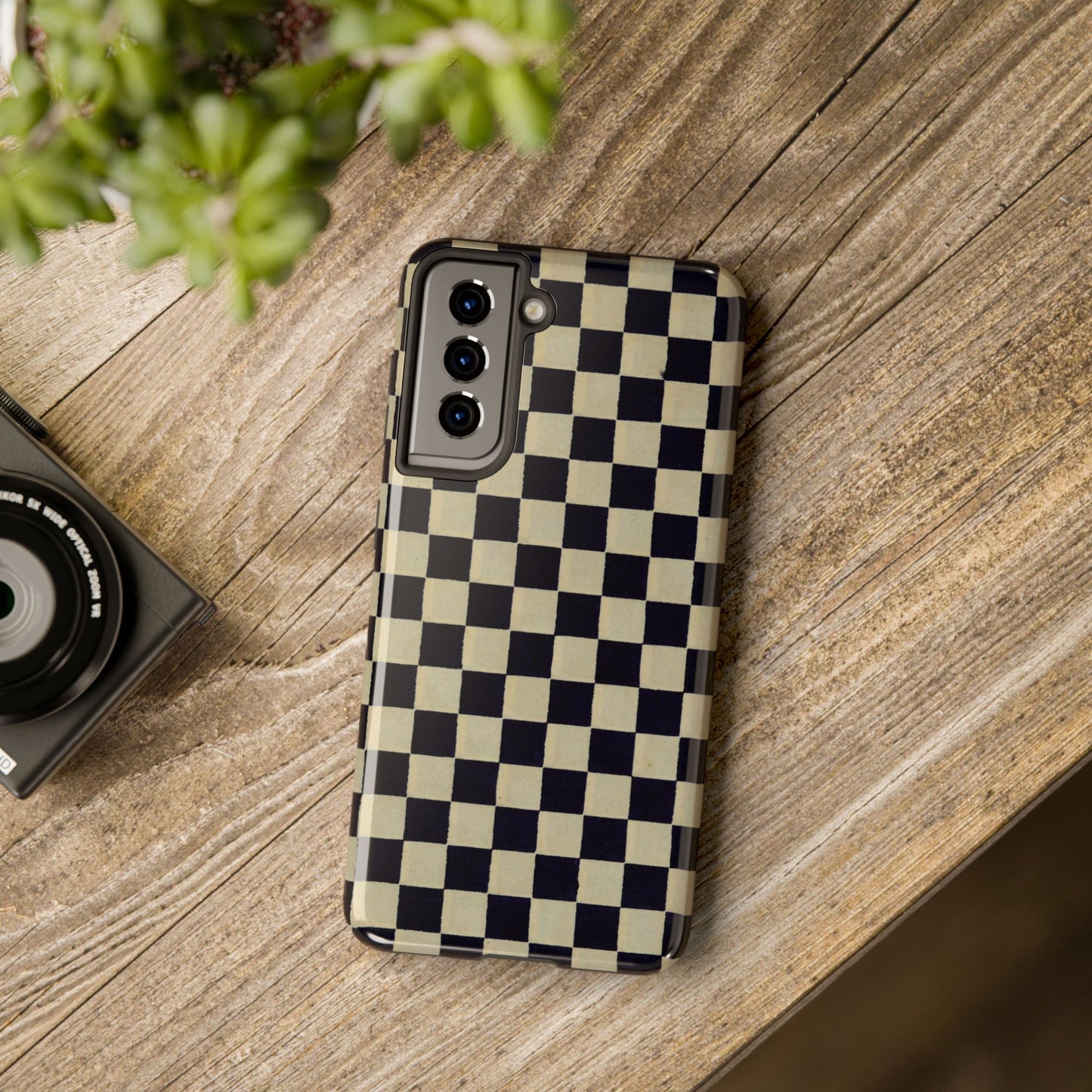 Ichimatsu Check Phone Case | Japanese Chiyogami Art | Taisho Modern Design 1926