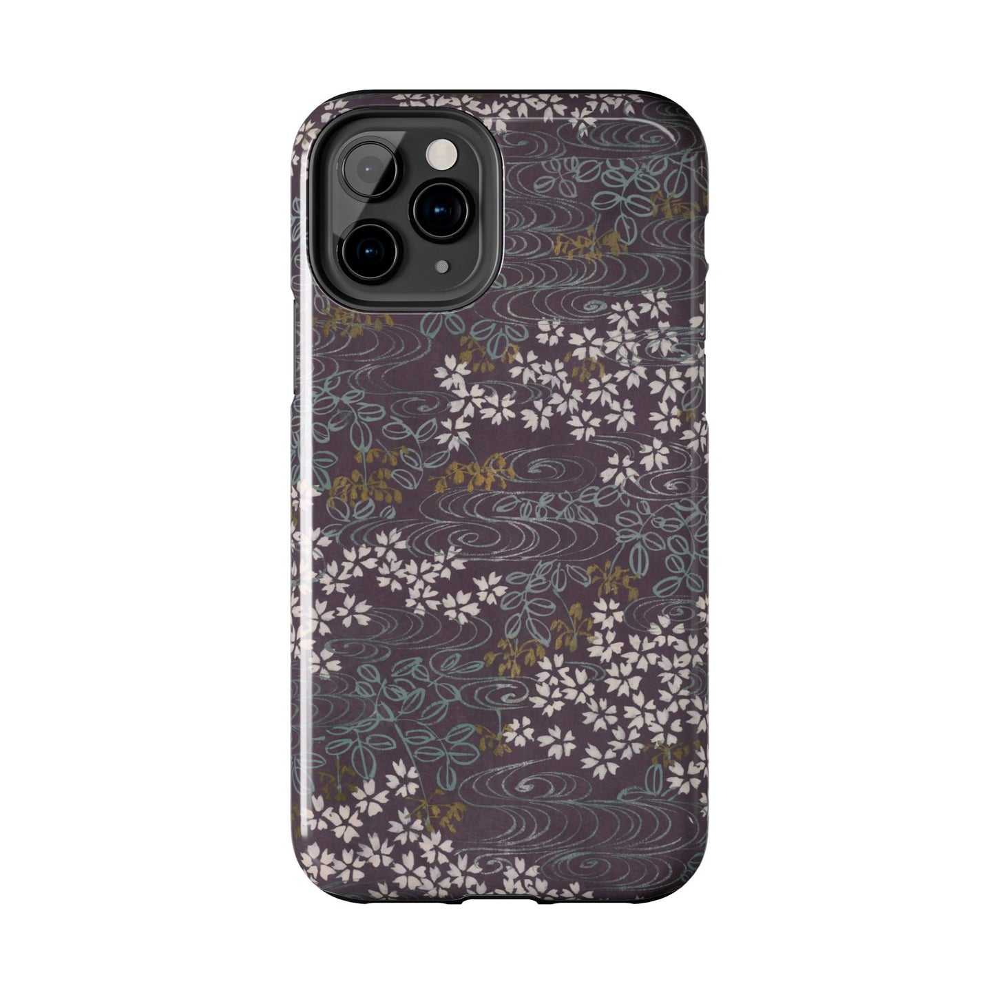 Meiji Era Sakura River Phone Case | 1901 Zuan Hyakushu | Wisteria Purple Japanese Art