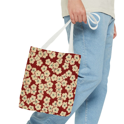 Japanese Sakura Tote Bag - Taisho Era Chiyogami Washi Pattern Vintage Design