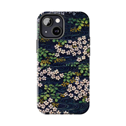 Sakura River Night Phone Case – Japanese Chiyogami Inspired Design