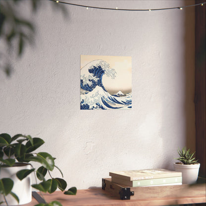 Hokusai Wave Matte Poster — The Great Wave Off Kanagawa Horizontal Print
