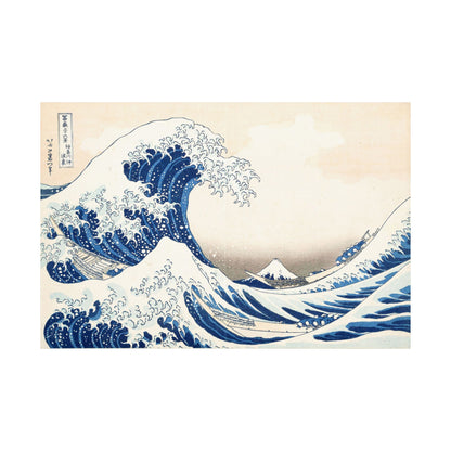 Hokusai Wave Matte Poster — The Great Wave Off Kanagawa Horizontal Print