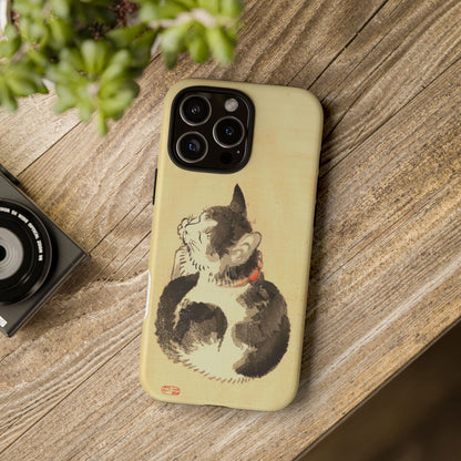 Sleeping Cat iPhone Case | Meiji Era Japanese Ink Painting | Ukiyo-e Art Phone Case | Vintage Japan Cat Gift