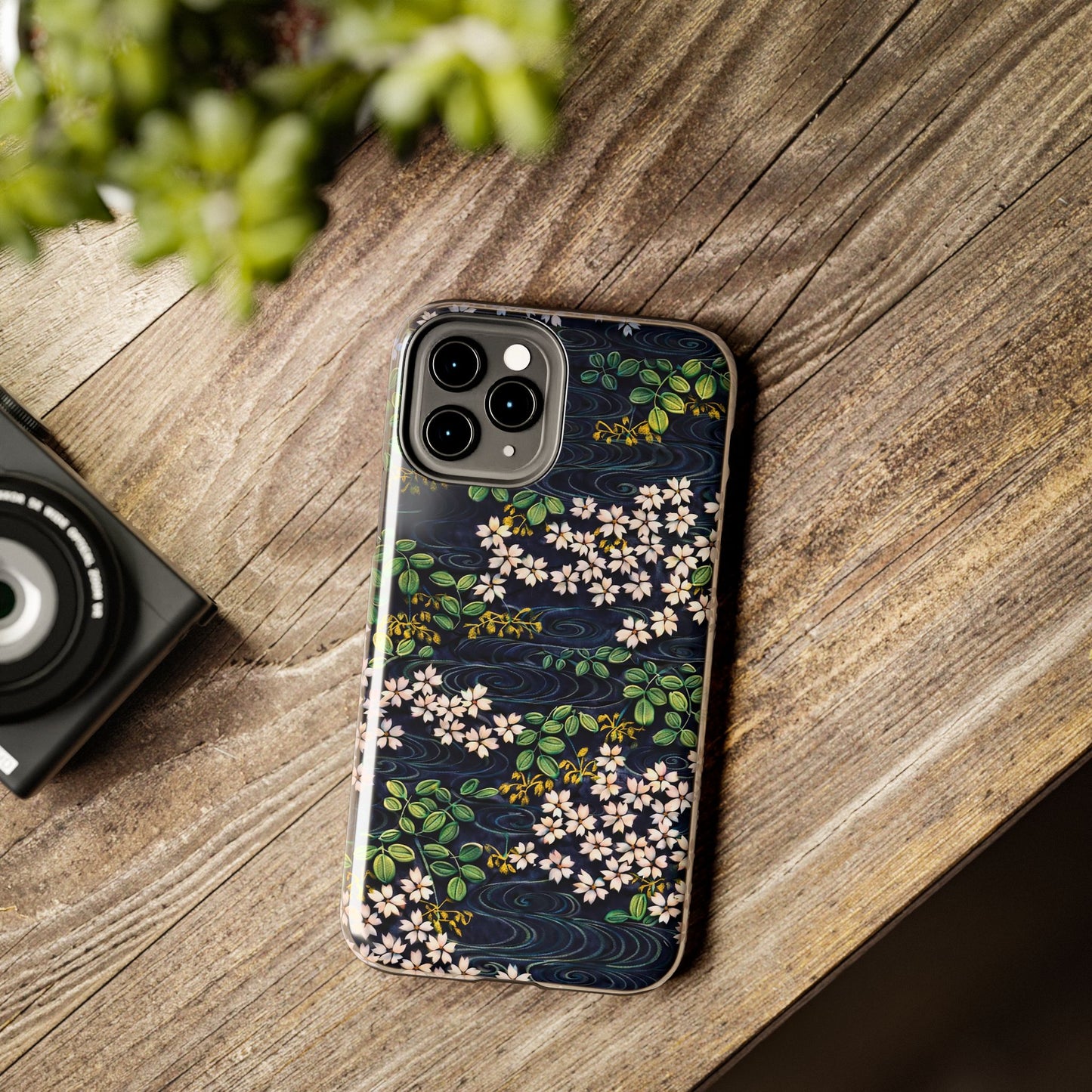 Sakura River Night Phone Case – Japanese Chiyogami Inspired Design