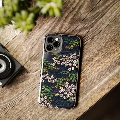 Sakura River Night Phone Case – Japanese Chiyogami Inspired Design