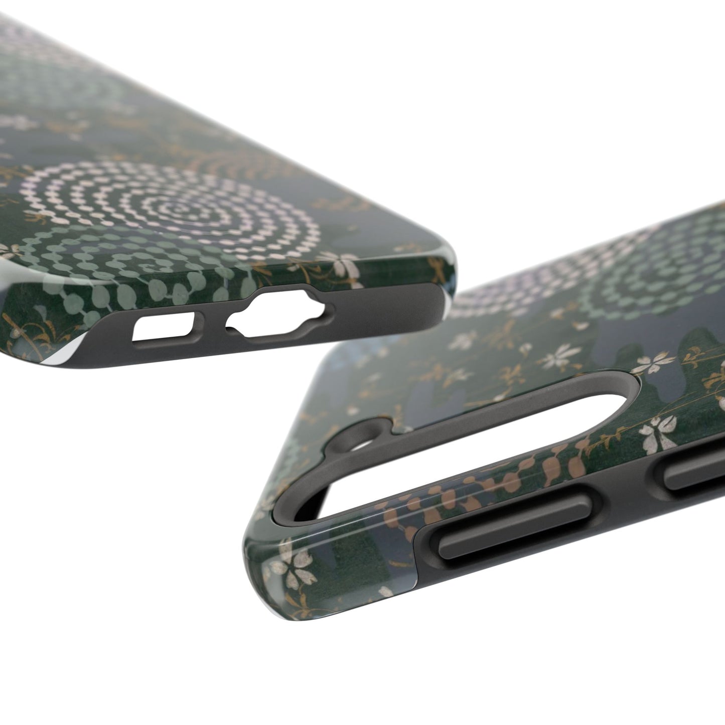 Meiji Era Uzumaki Spiral Phone Case | 1901 Zuan Hyakushu | Tokiwa Green Japanese Art