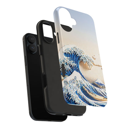Japanese Great Wave Morning Glow Phone Case | Hokusai 3D Art | Edo Era Masterpiece