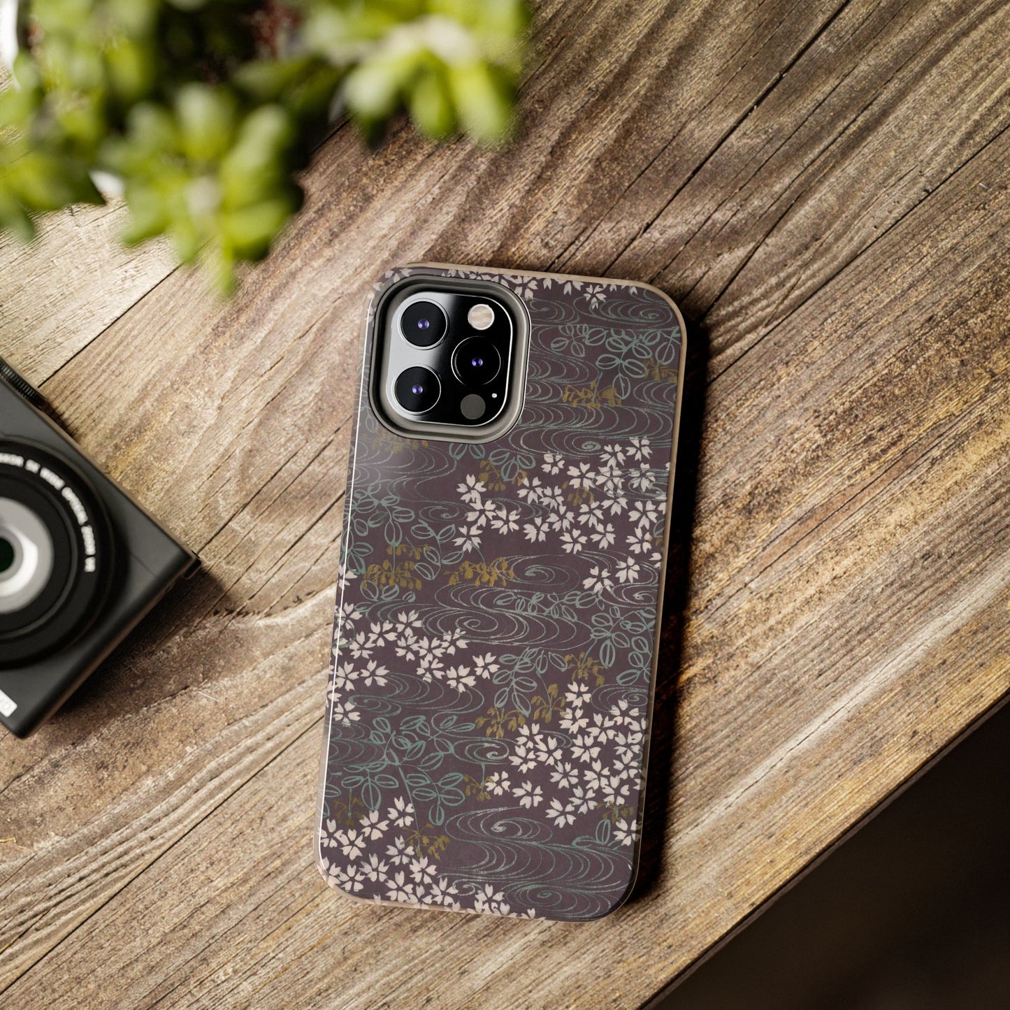 Meiji Era Sakura River Phone Case | 1901 Zuan Hyakushu | Wisteria Purple Japanese Art