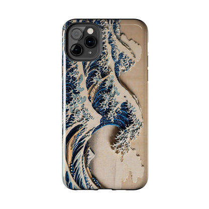 Great Wave 3D Shadow Relief Tough Phone Case – Hokusai Japanese Art
