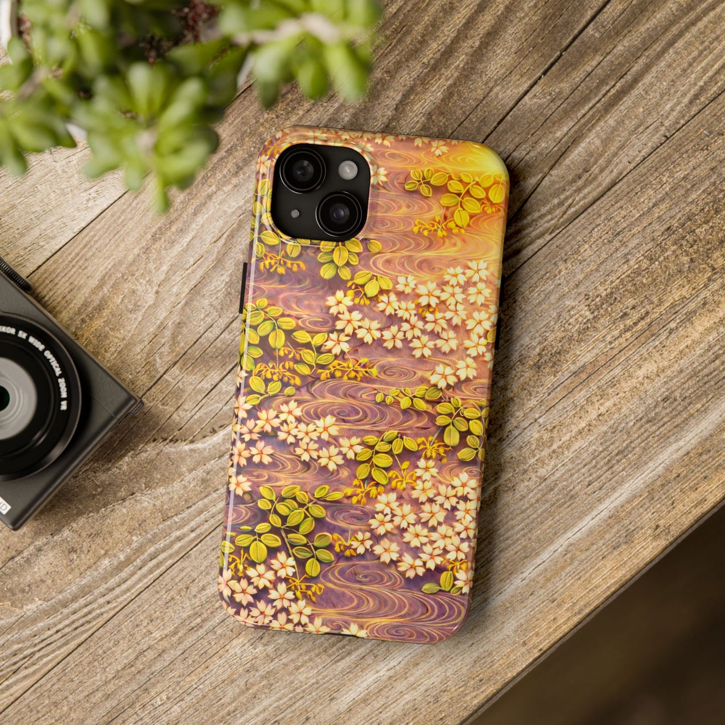 Sakura River Morning Light Phone Case – Japanese Chiyogami Inspired
