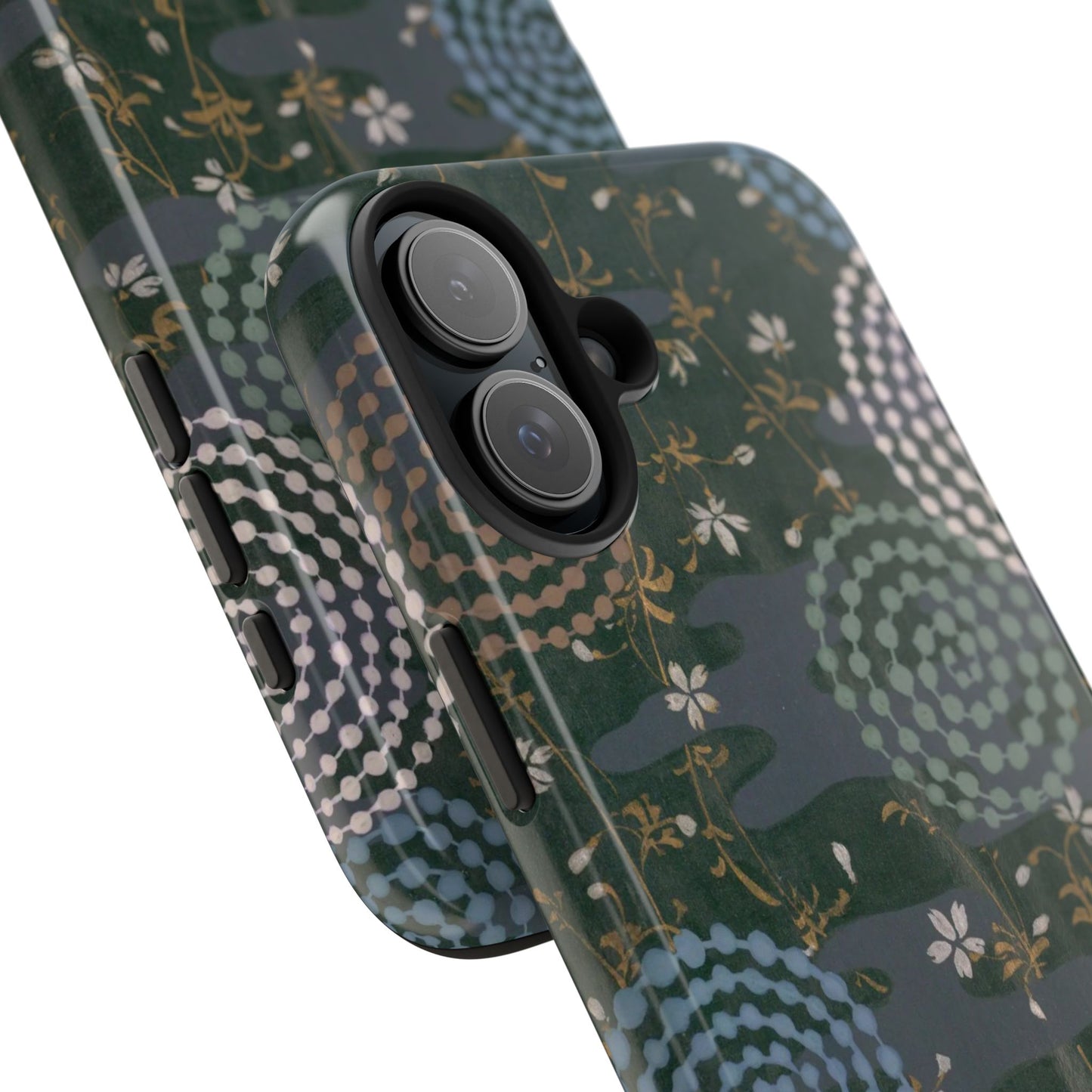 Meiji Era Uzumaki Spiral Phone Case | 1901 Zuan Hyakushu | Tokiwa Green Japanese Art