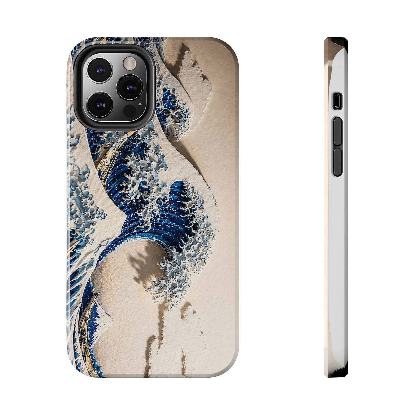 Great Wave 3D Embossed Tough Phone Case – Hokusai Japanese Art
