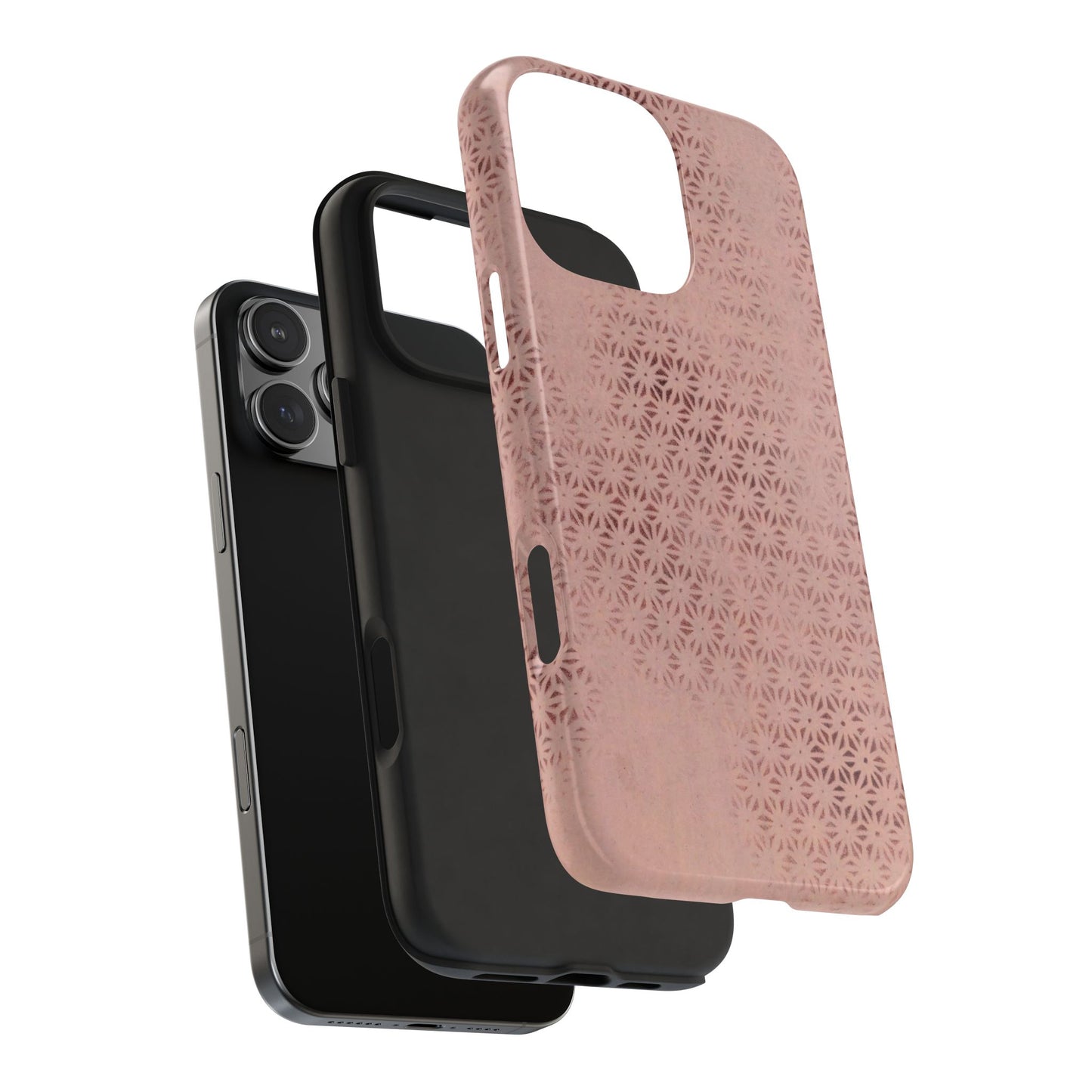 Taisho Era Pink Asanoha Phone Case | 1926 Japanese Chiyogami Art | Hemp Leaf Pattern