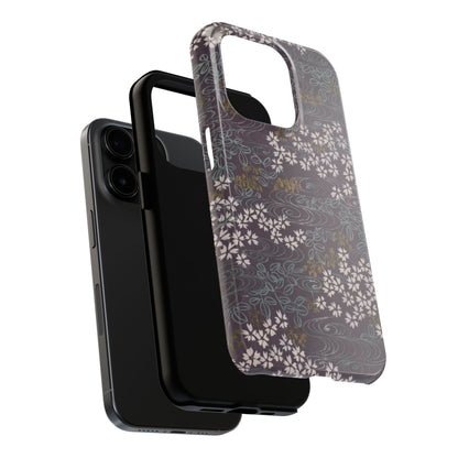 Meiji Era Sakura River Phone Case | 1901 Zuan Hyakushu | Wisteria Purple Japanese Art
