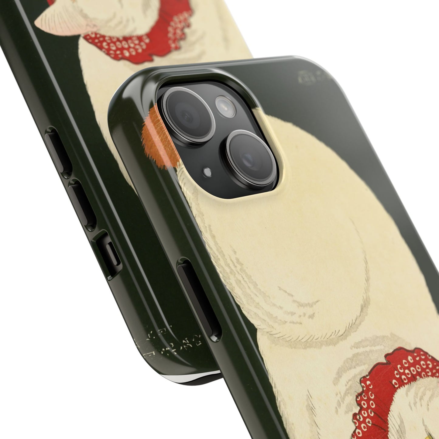Taisho Era Lucky White Cat Phone Case | 1921 Japanese Woodblock Art | Zen Cat Design