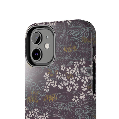 Meiji Era Sakura River Phone Case | 1901 Zuan Hyakushu | Wisteria Purple Japanese Art